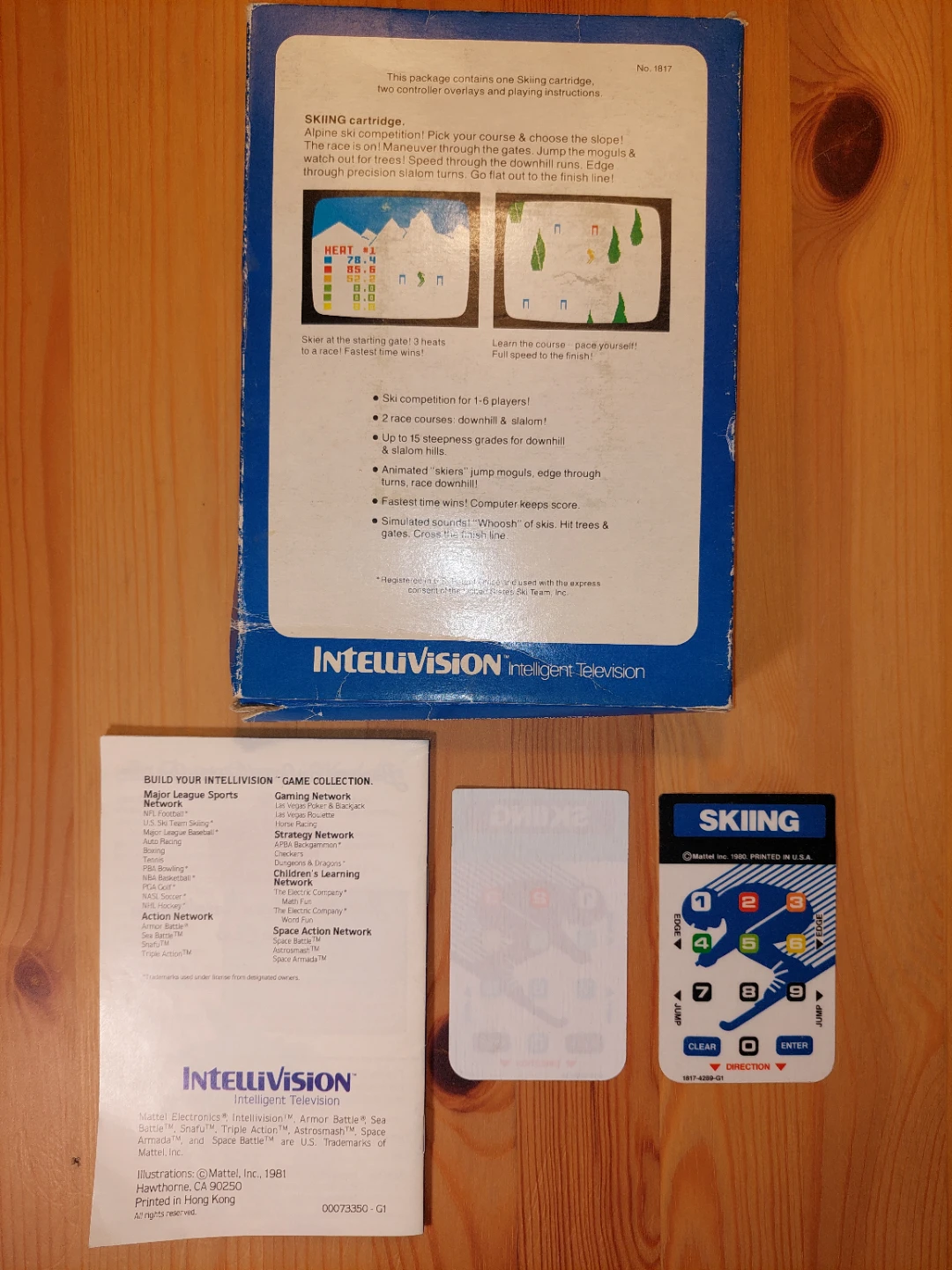 Intellivision Skiing game box and 2 controller overlays - photo 3