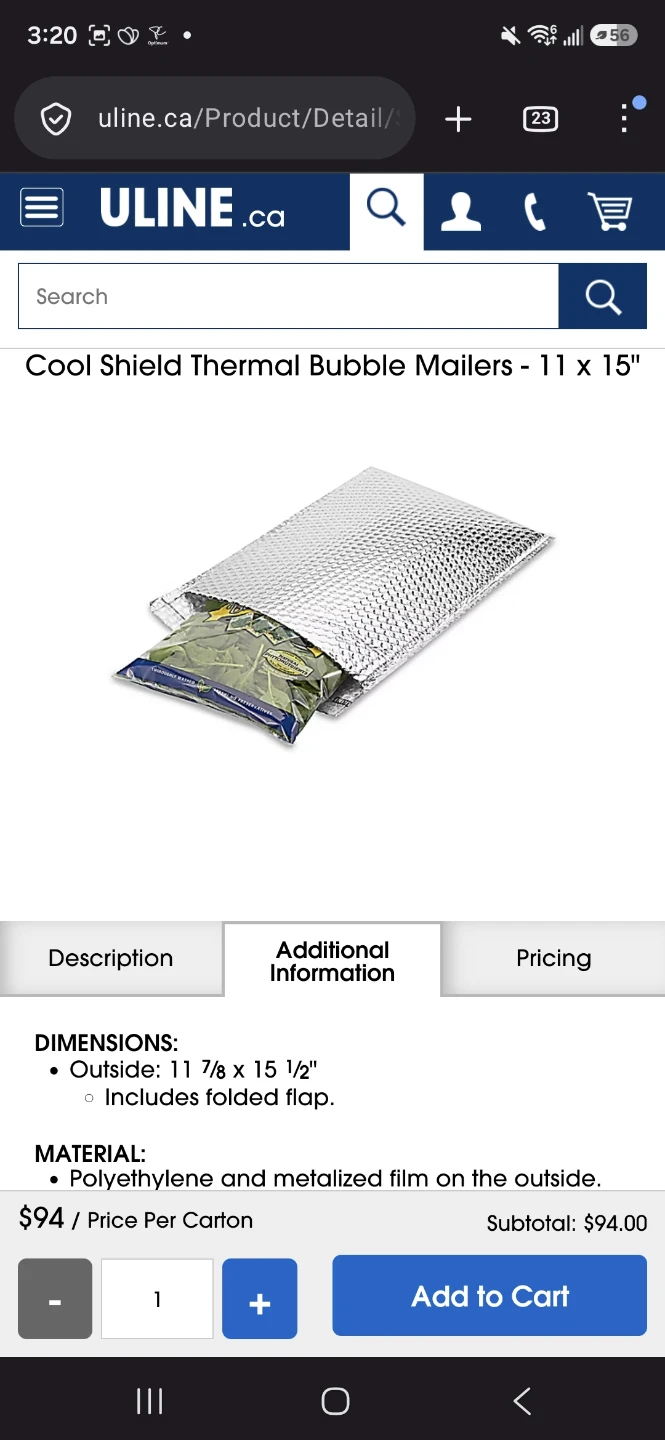 Cool Shield Bubble Mailers/Thermal Padded Envelopes (6 total)