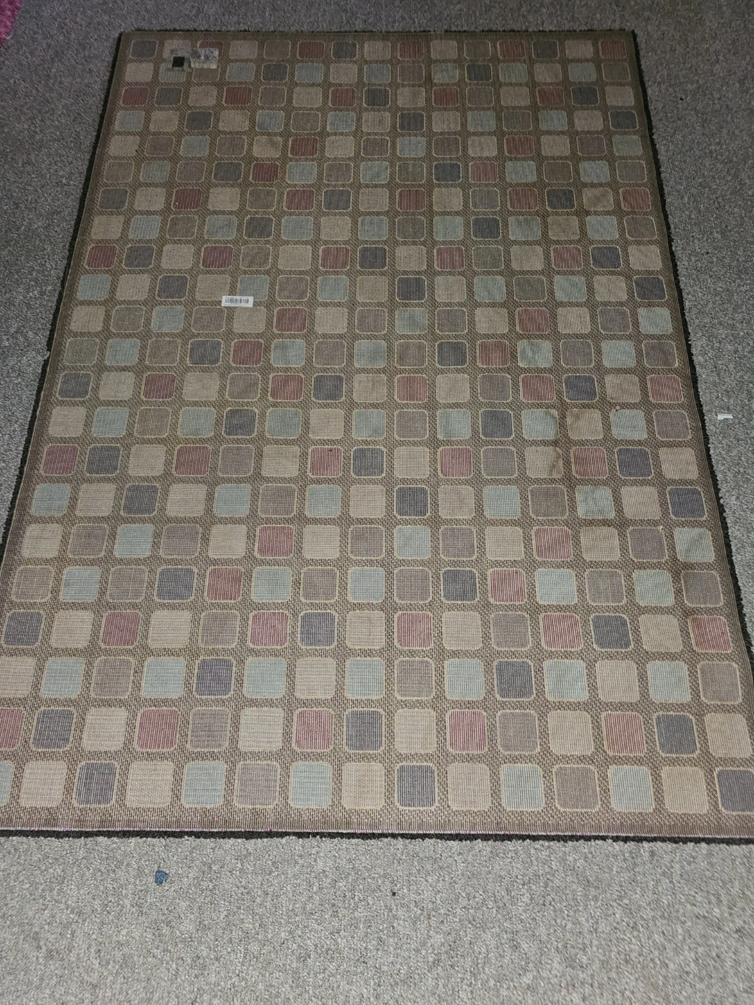 Multi-coloured check pattern area rug - photo 2