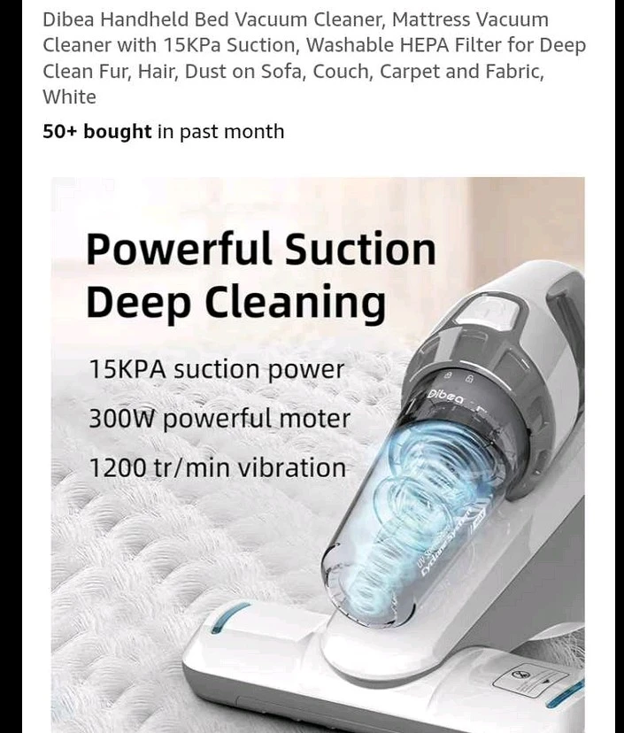Dibea Handheld Bed and Mattress Vacuum Cleaner