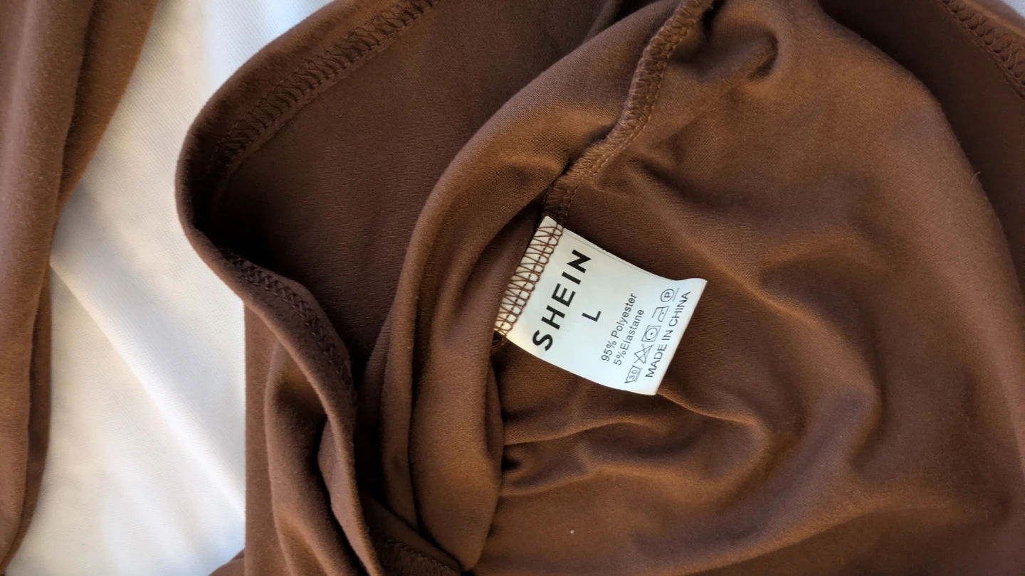 SHEIN Brown Long-Sleeve Henley Top - Size Large - photo 2