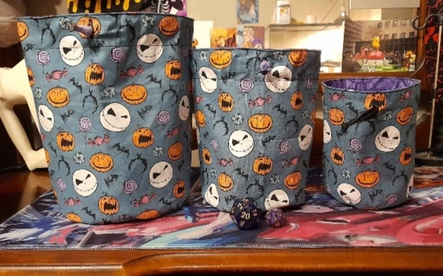 Handmade Nightmare Before Christmas Dice Bag Set