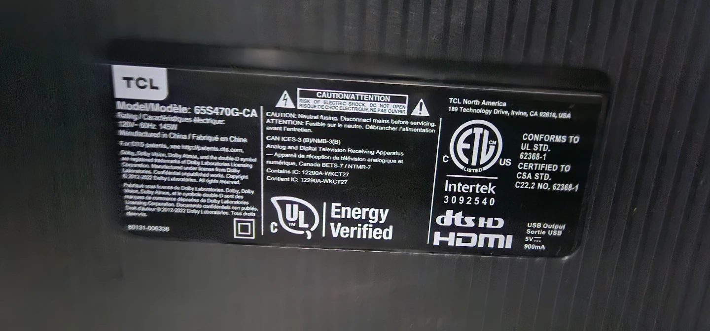 Tcl big tv no remote Google the model # - photo 3