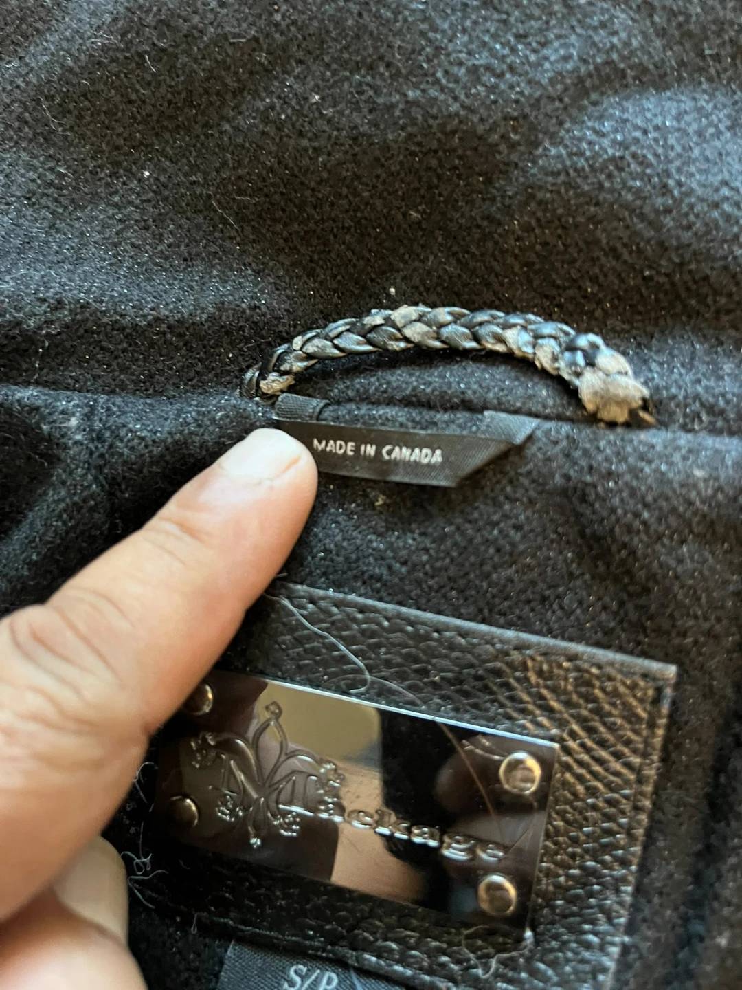 Mackage Black Wool Coat with Leather Trim - photo 4