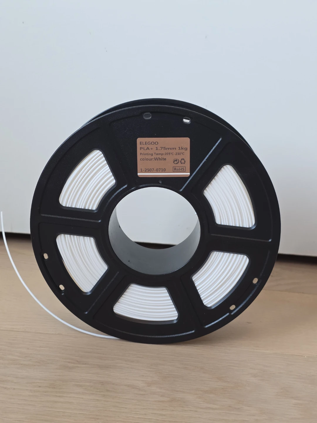 ELEGOO PLA+ 3D Printer Filament, 1.75mm, White, 1kg
