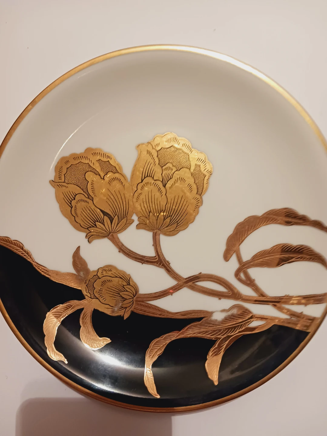 22K Gold Handpainted Bavarian German Decorative Plate - photo 3