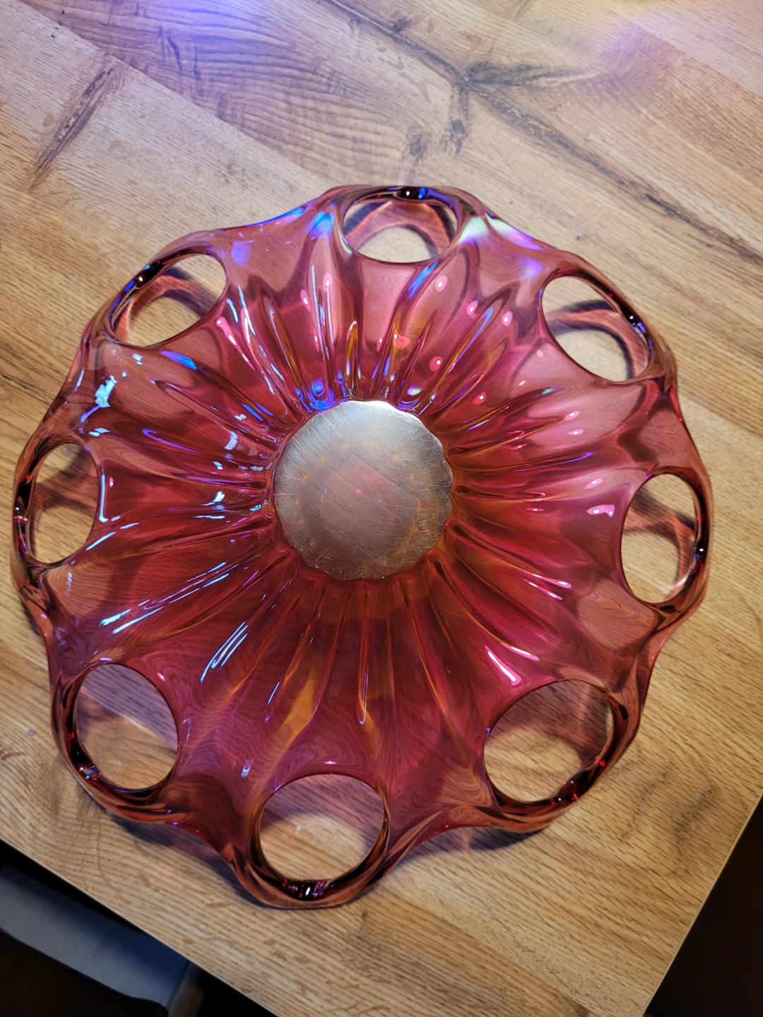 Vintage Pink Glass Starburst Bowl - photo 3
