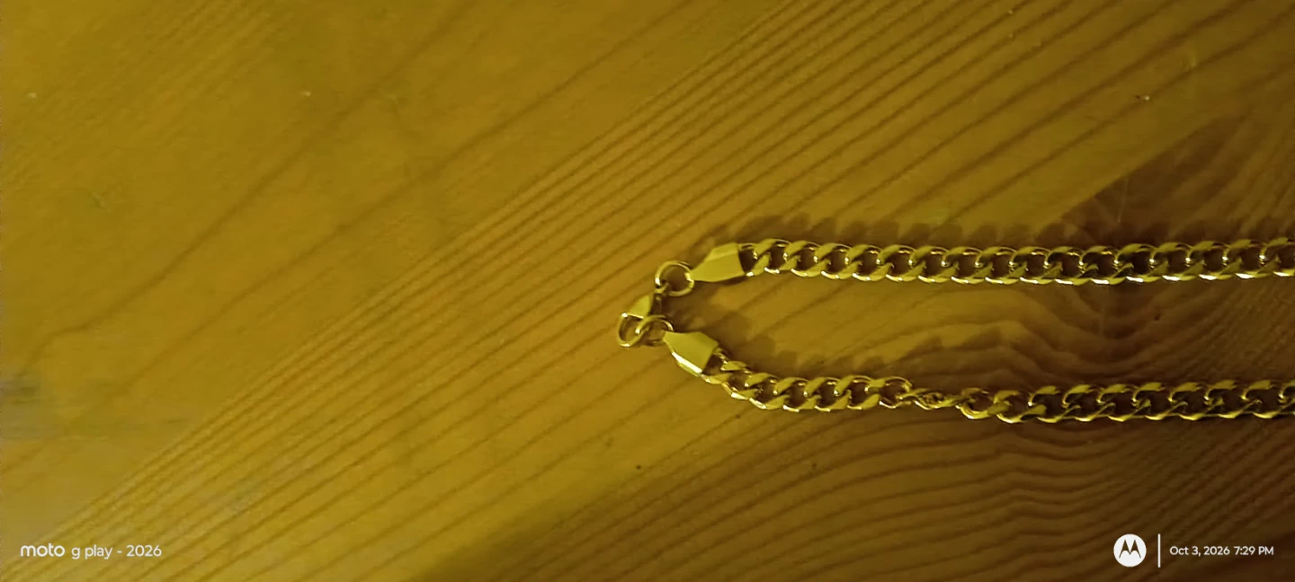 18k Gold-plated Curb Chain Necklace - photo 3