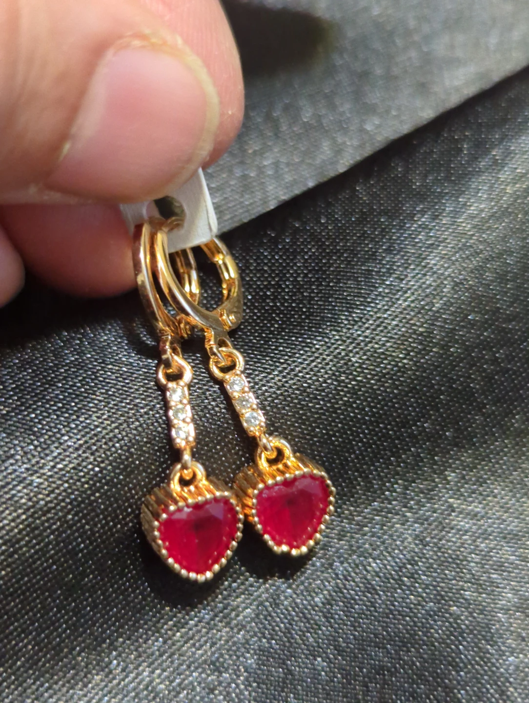 Heart Drop Hoop Earrings