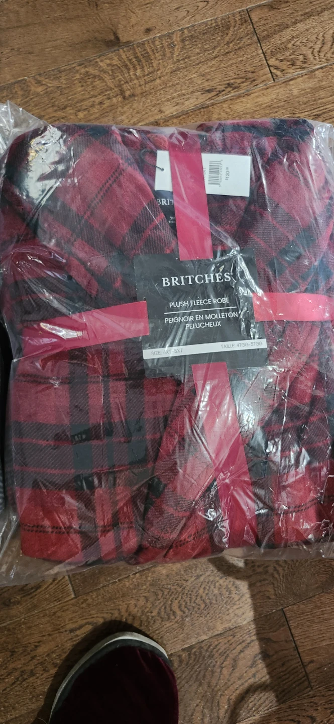 plus sizeBritches Plush Fleece Robes, black, grey, red, xl-4x - photo 5