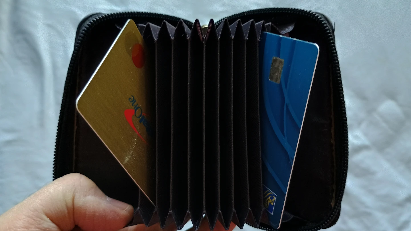 Black accordion card wallet