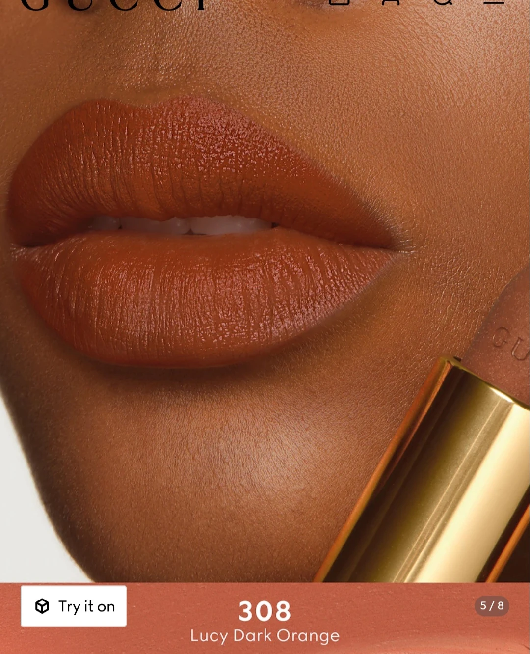 Gucci Rouge a Levres Mat Lipstick 308 Lucy Dark Orange - photo 5