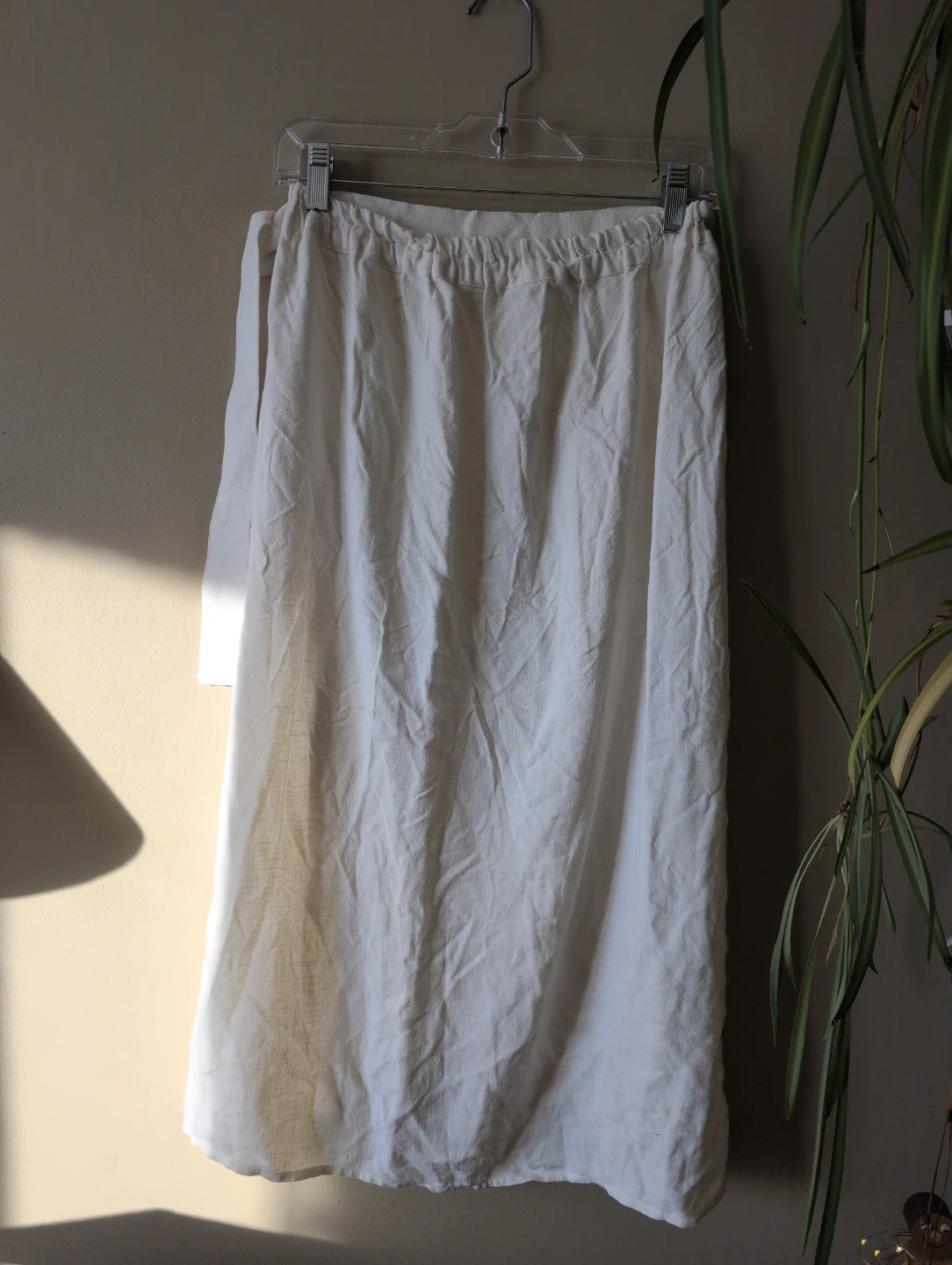 White Linen Wrap Skirt - photo 5