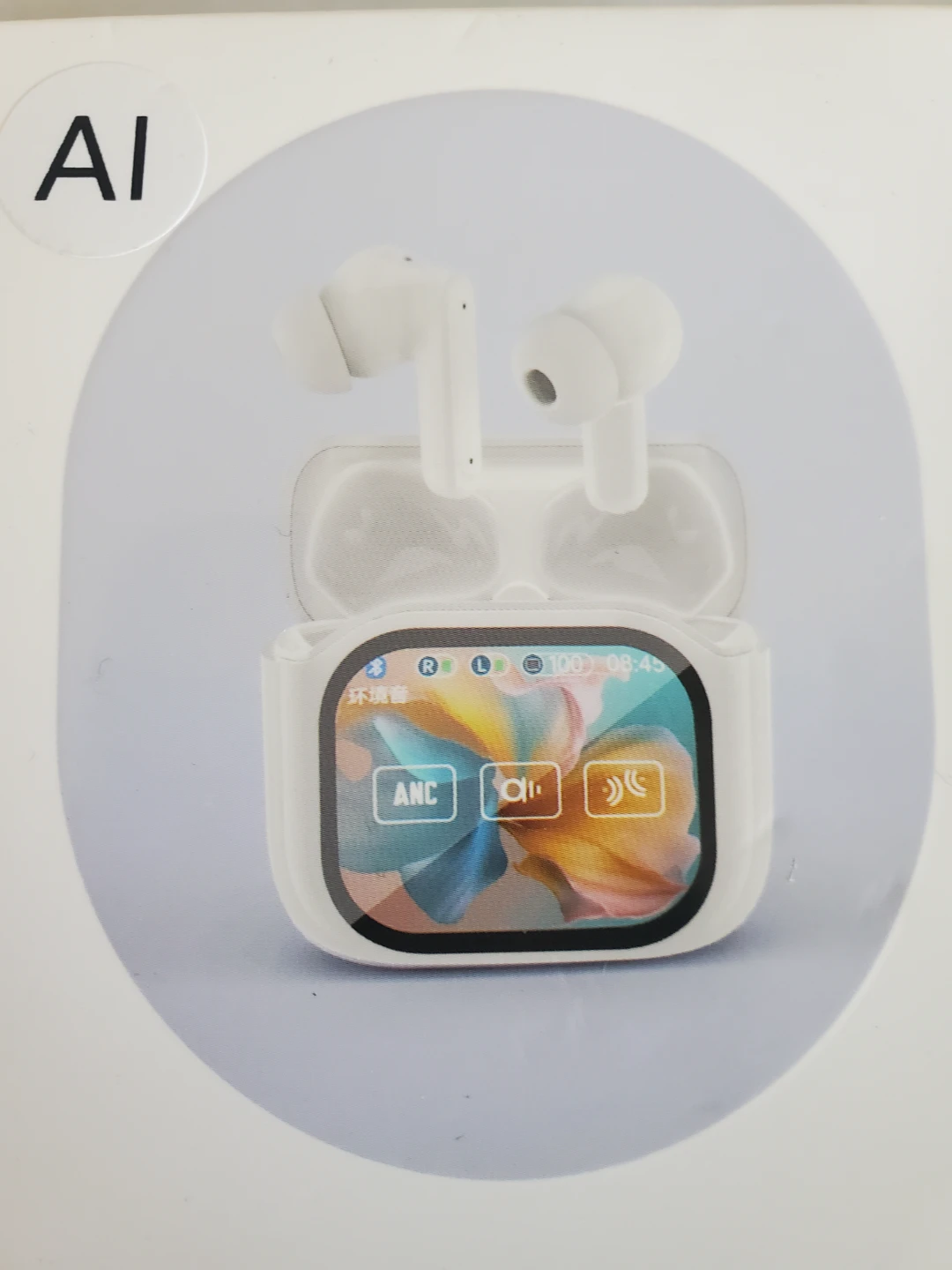 Smart Wireless Earbuds with Touch Screen Charging Case