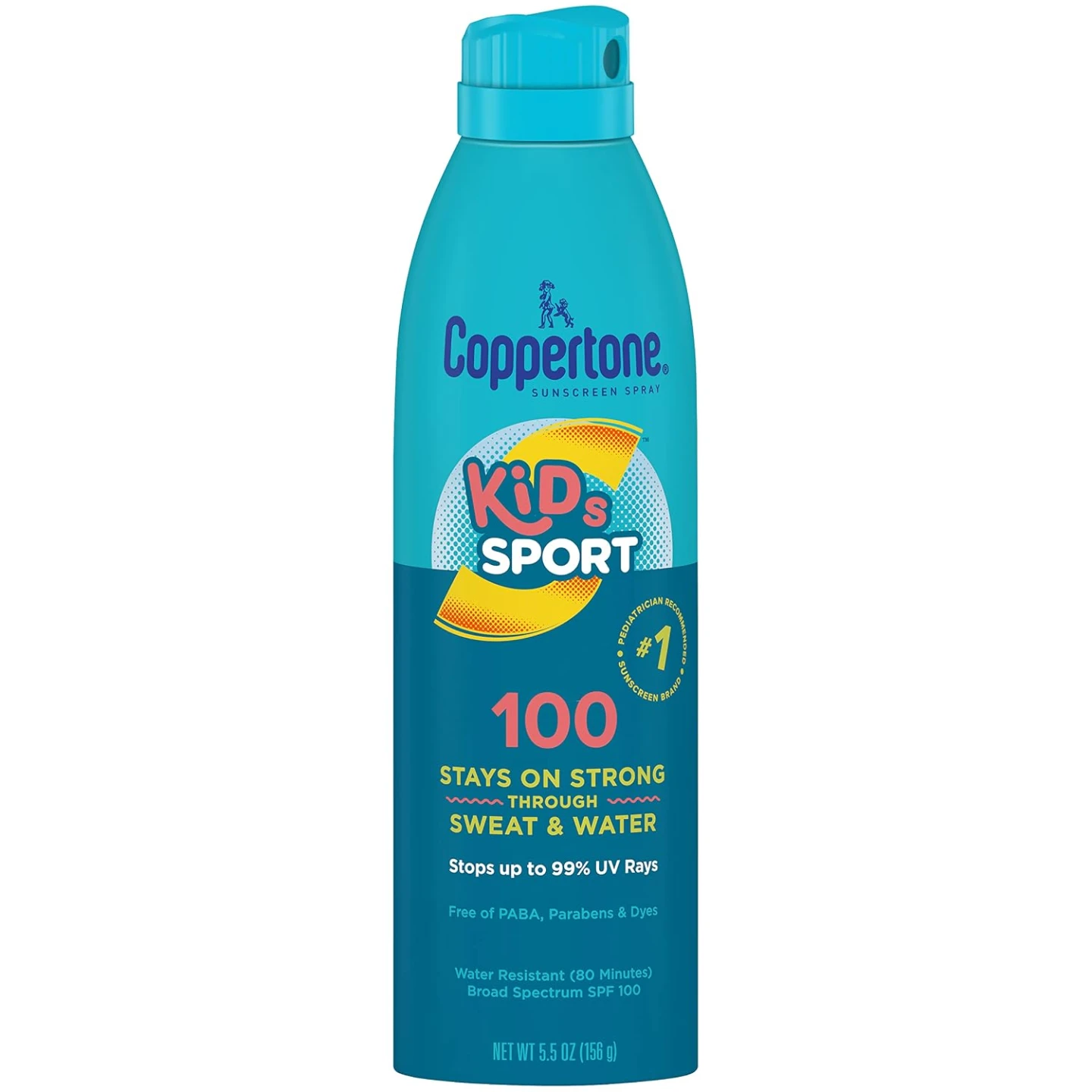 Coppertone Kids SPORT Sunscreen Spray for Kids SPF 100, 5.5 OZ