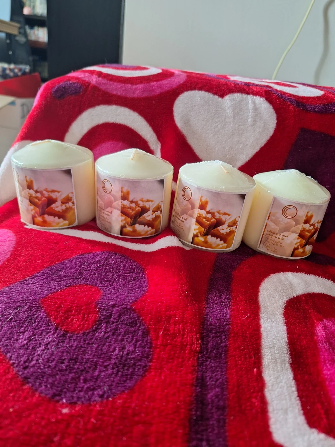 Set of 4 Salted Caramel Scented Pillar Candles