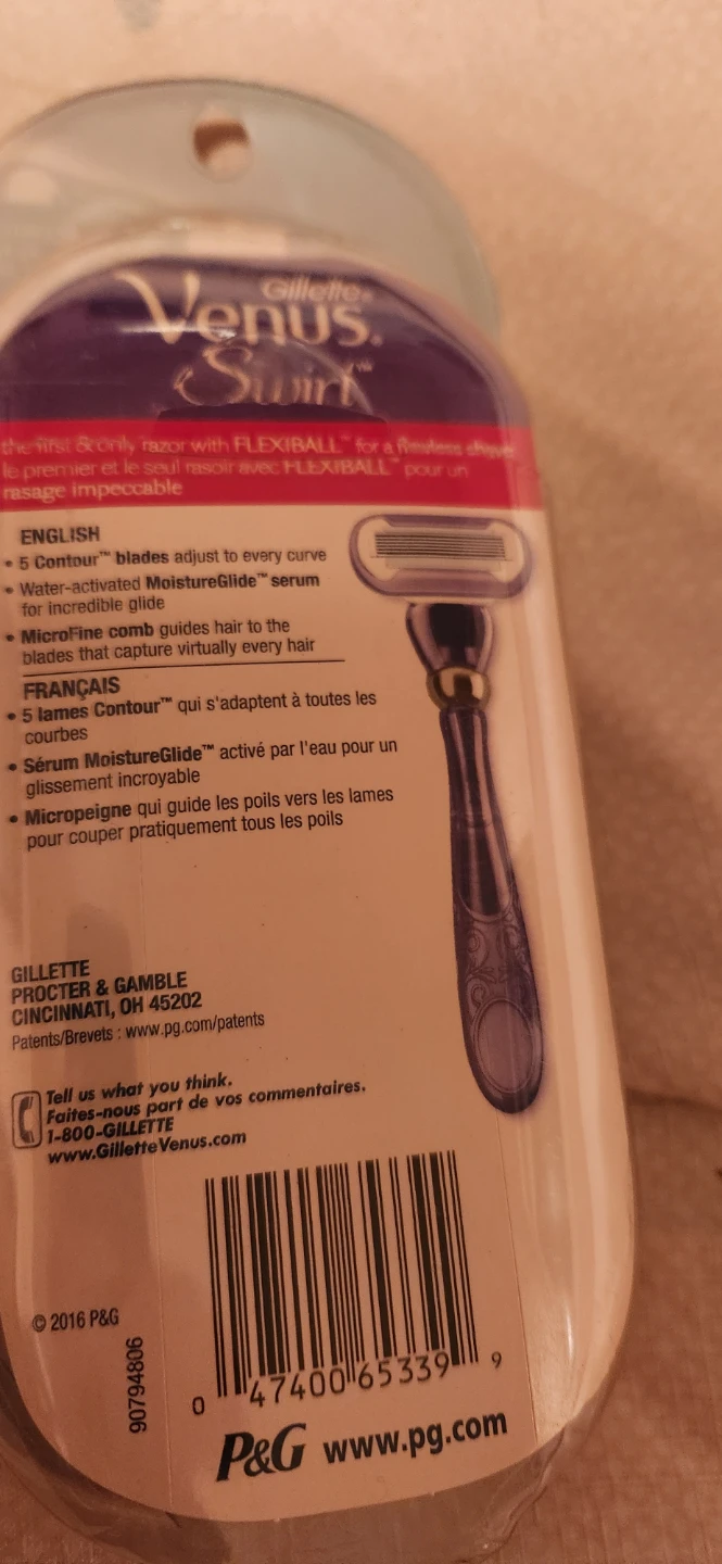 Gillette Venus Swirl Razor with 2 Cartridges