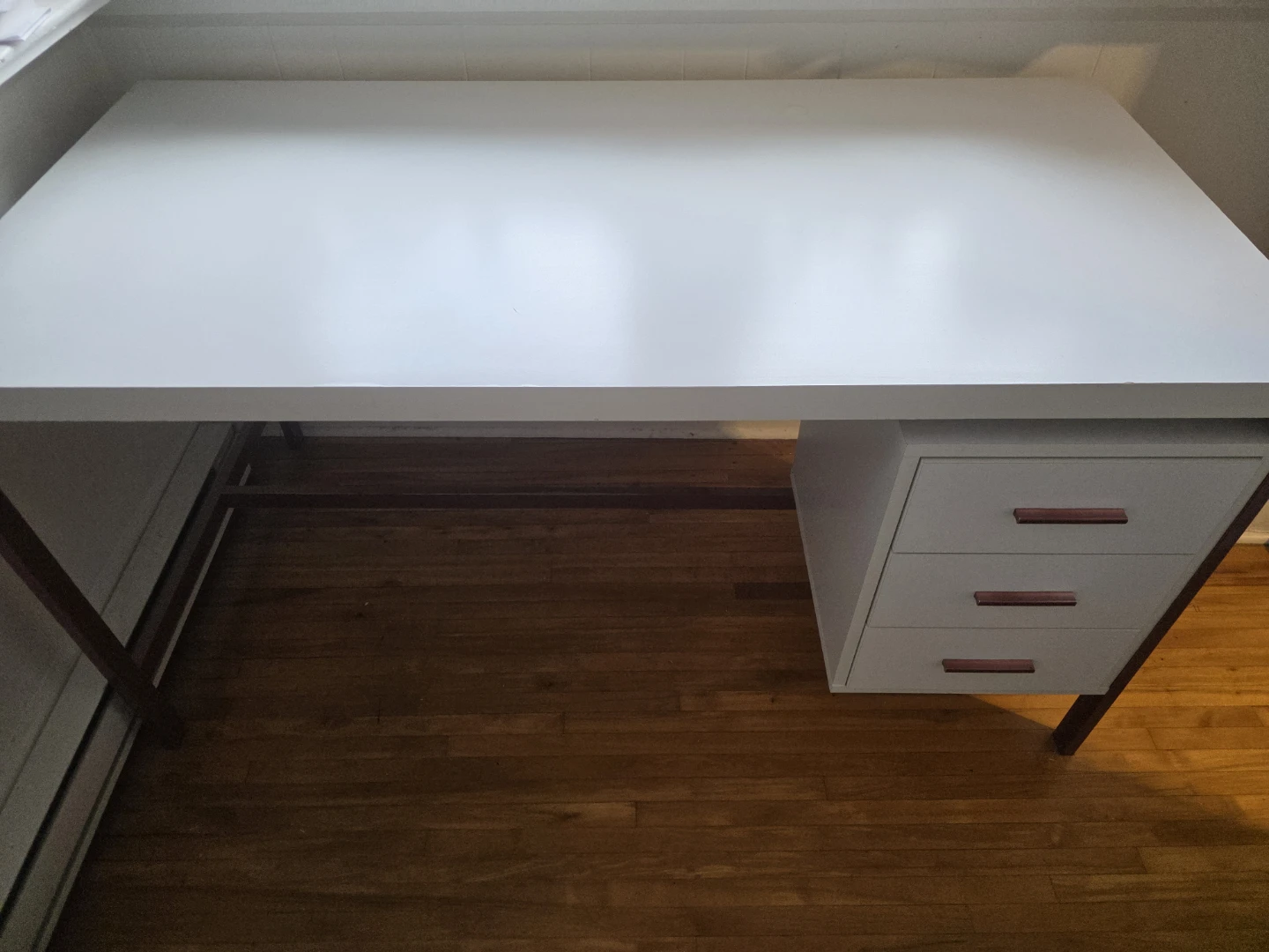 White Desk with 3 Drawers