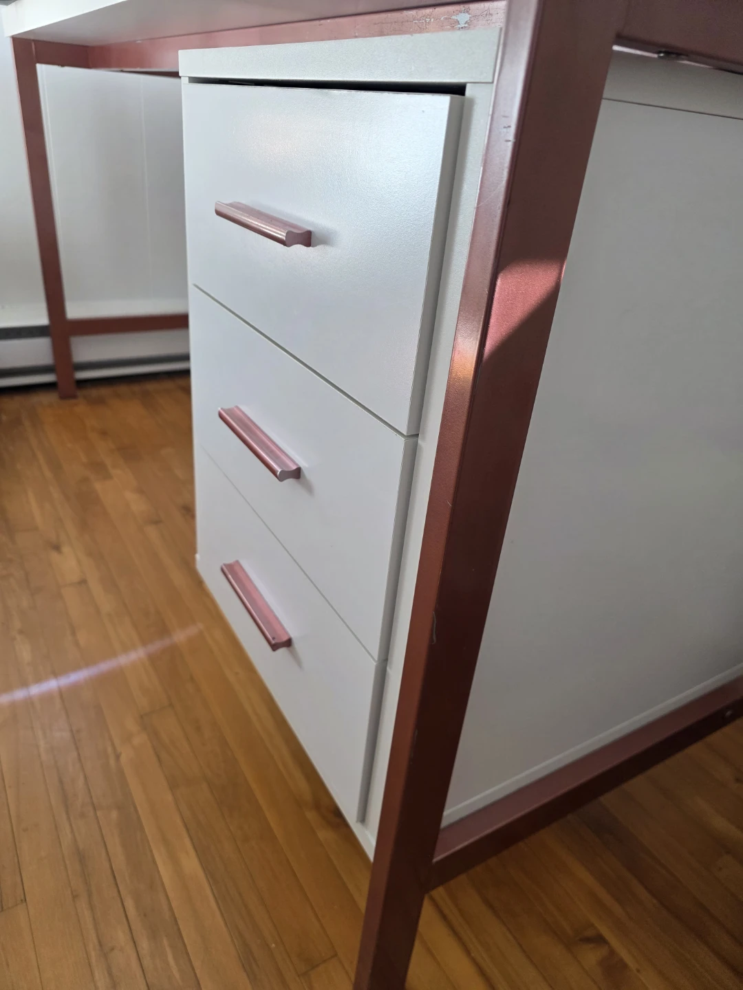 White Desk with 3 Drawers - photo 2