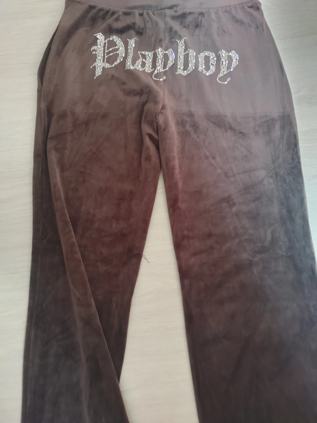 Playboy Velour Pants Brown
