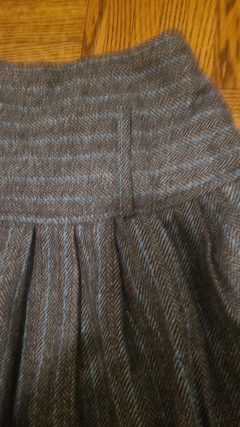 Grey Herringbone Pleated Skirt - photo 3