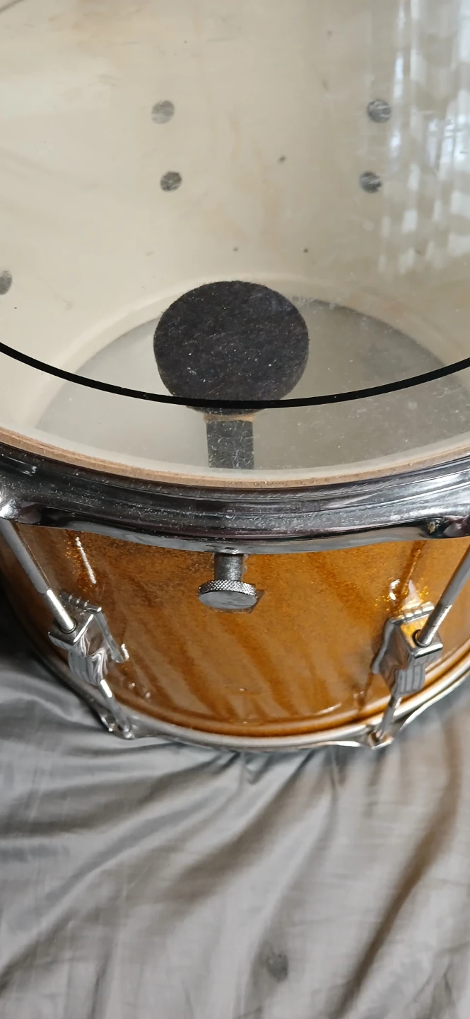 Gold vintage snare drum - photo 3