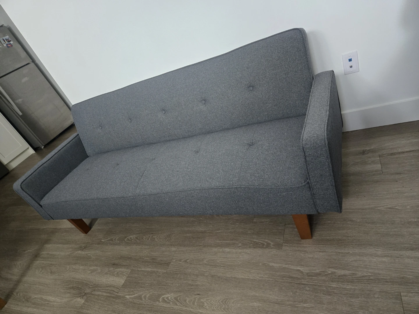 Grey Fabric Futon Sofa Bed - photo 2