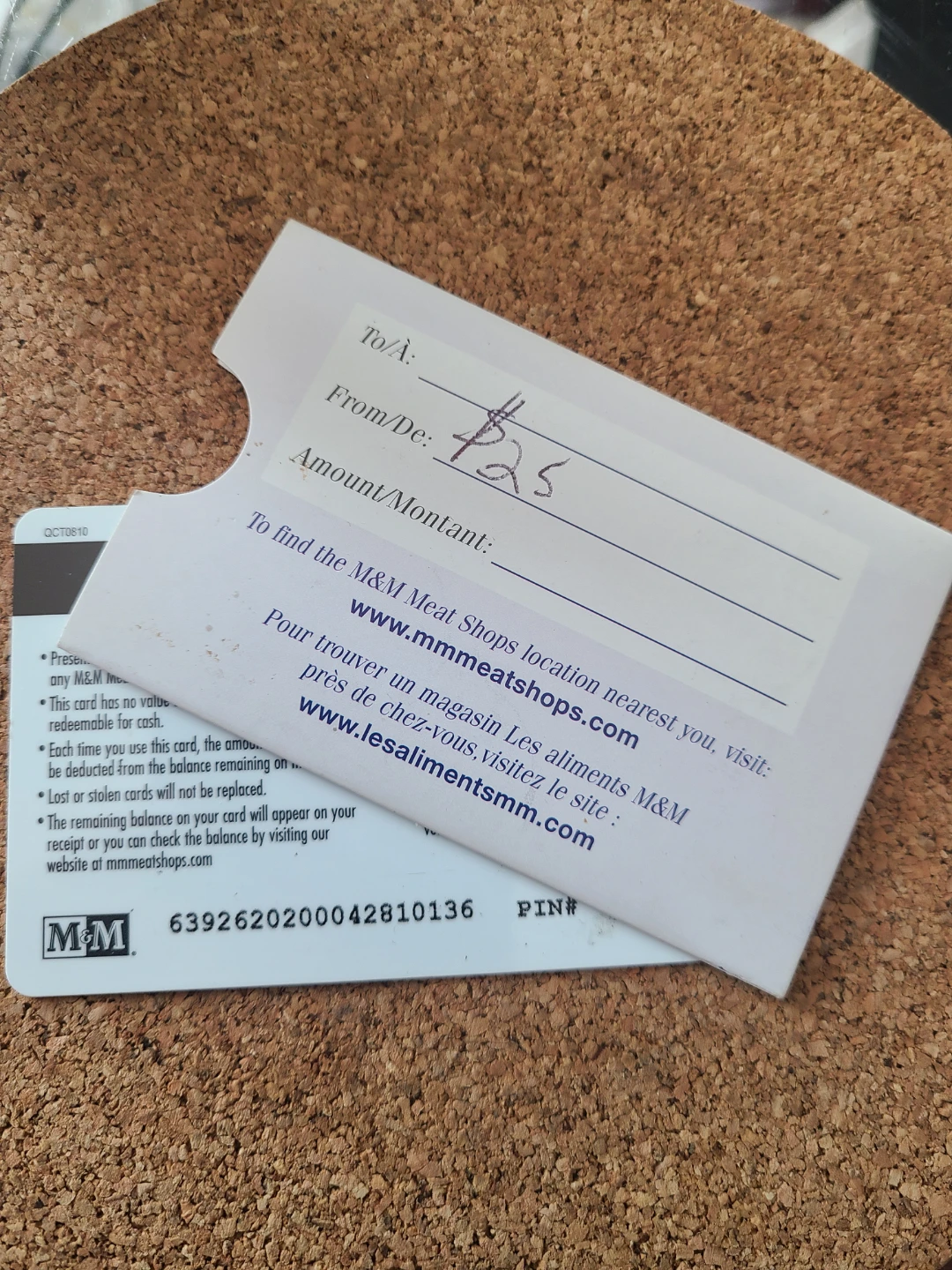 M&M Meat Shops $25 gift card - photo 2