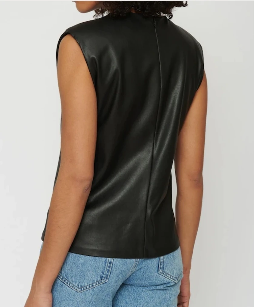 Dynamite Black Faux Leather Sleeveless Top - photo 4