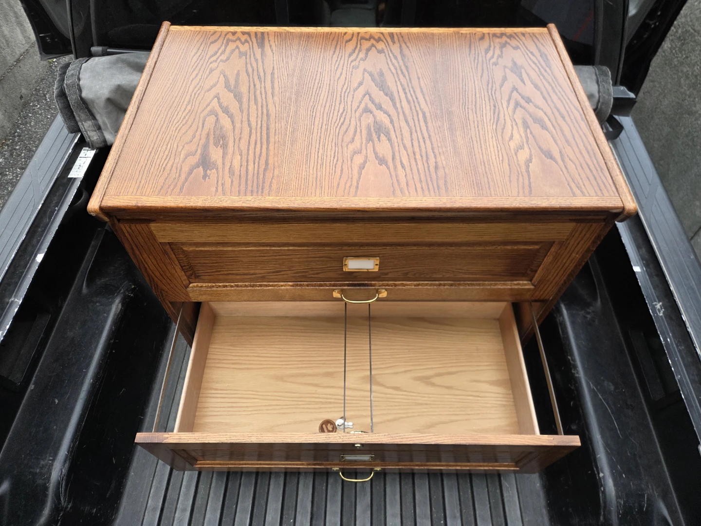 Vintage Tiger Oak Two Piece Stackable Filing Cabinet(s) - photo 5