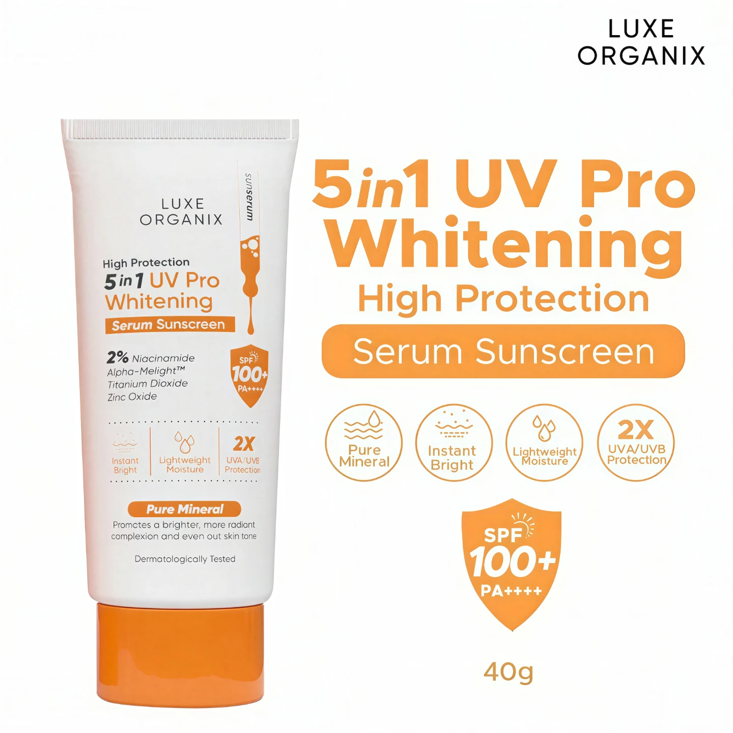 5in1 UV Pro Whitening Serum Sunscreen SPF 100 PA+++ 40ml - photo 3