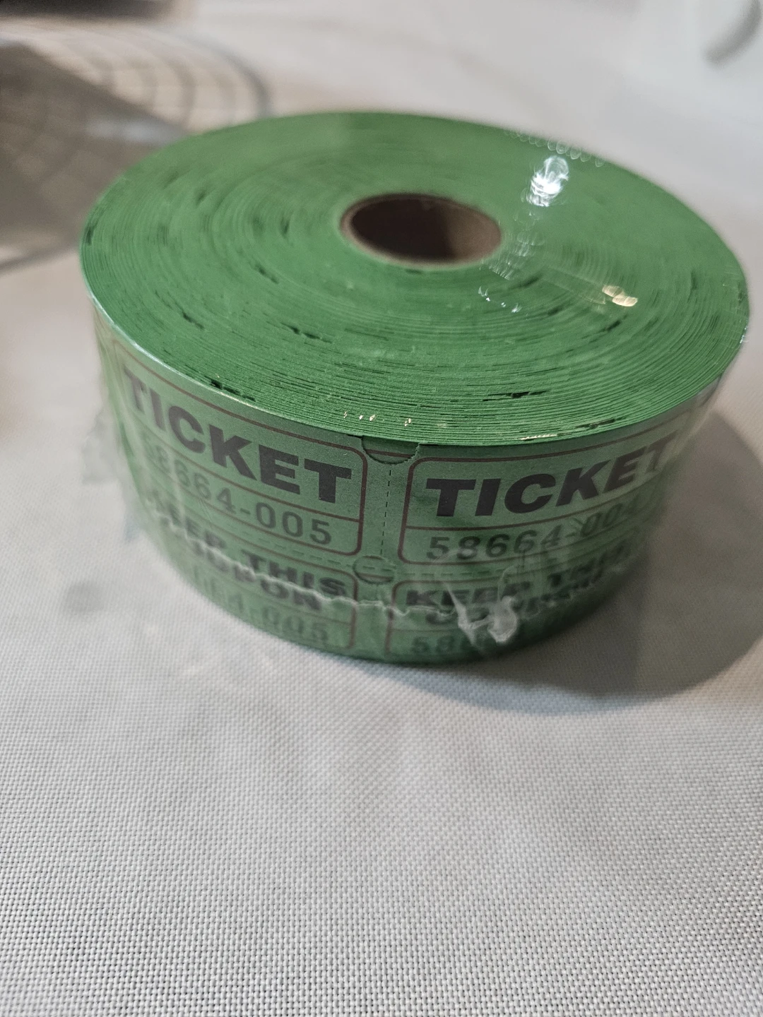 Roll of Green Raffle Tickets