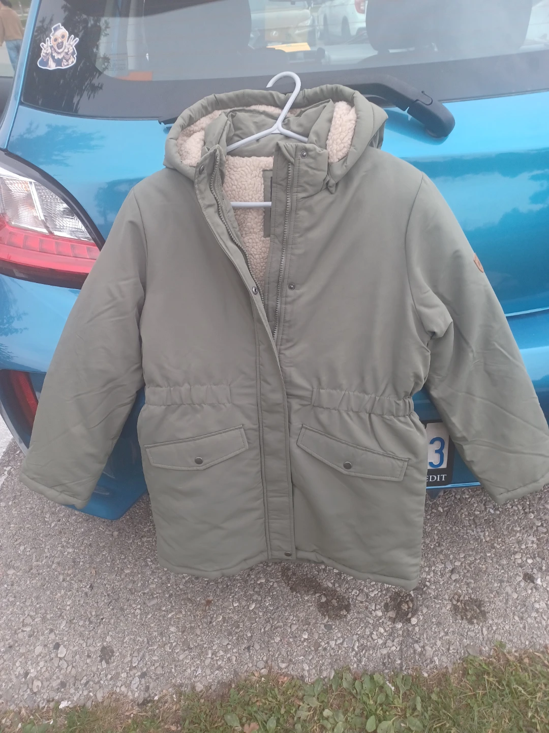 Name It Olive Green Sherpa Lined Winter Jacket - photo 5