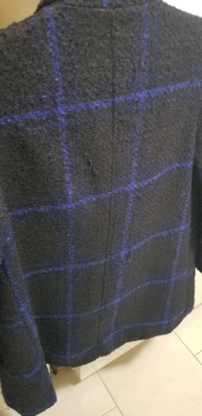 Maralyn & Me Plaid Coat - Blue/Black - Size Small - photo 5
