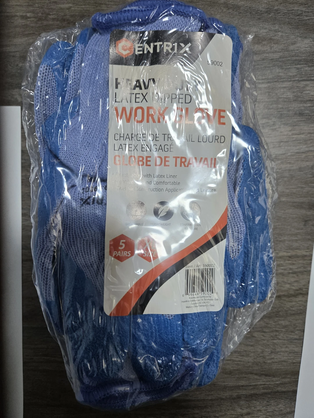 Centrix Heavy Duty Latex Work Gloves - 5 Pairs - photo 3