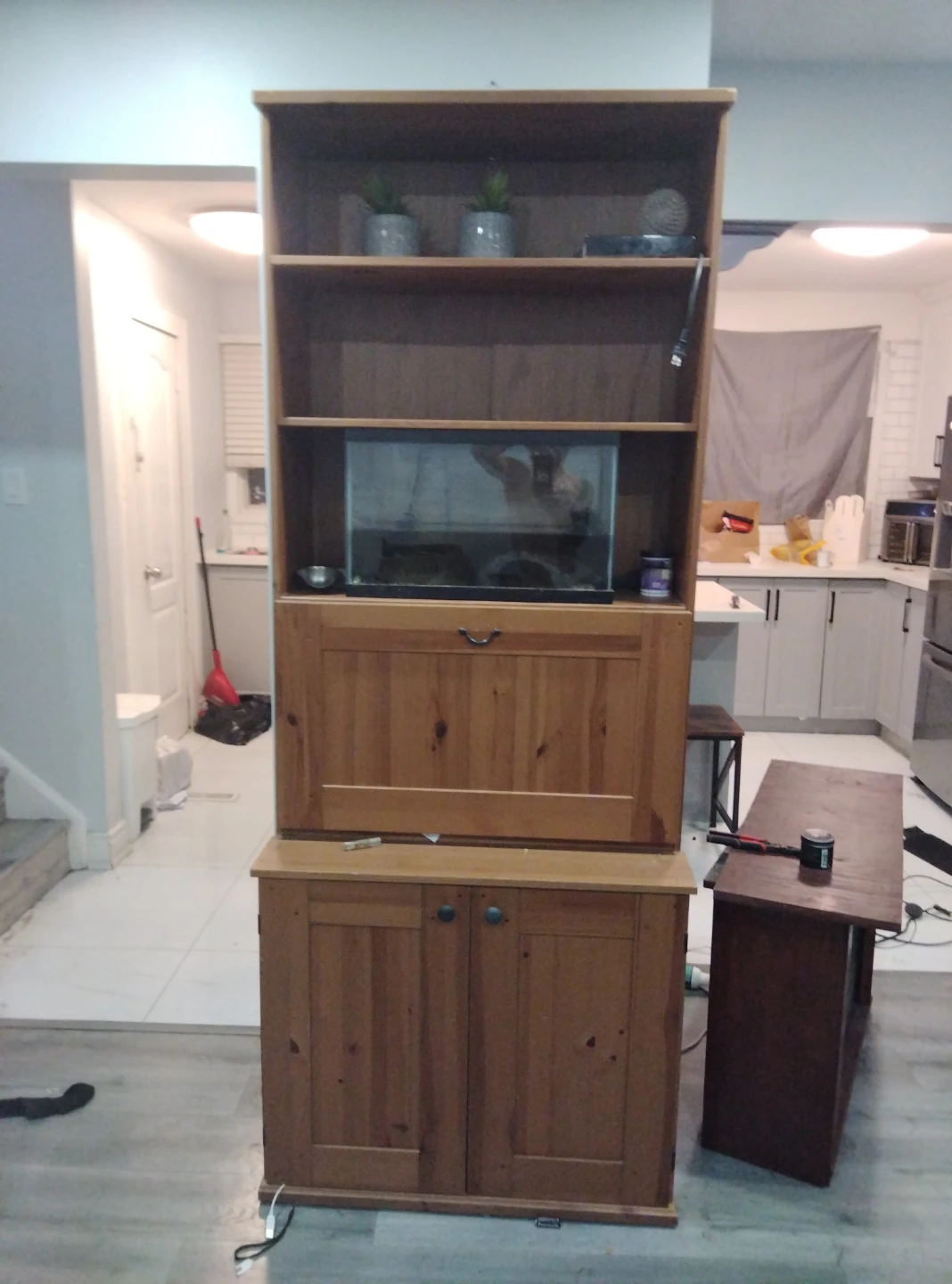 Solid Wood Aquarium Hutch and Storage Cabinet