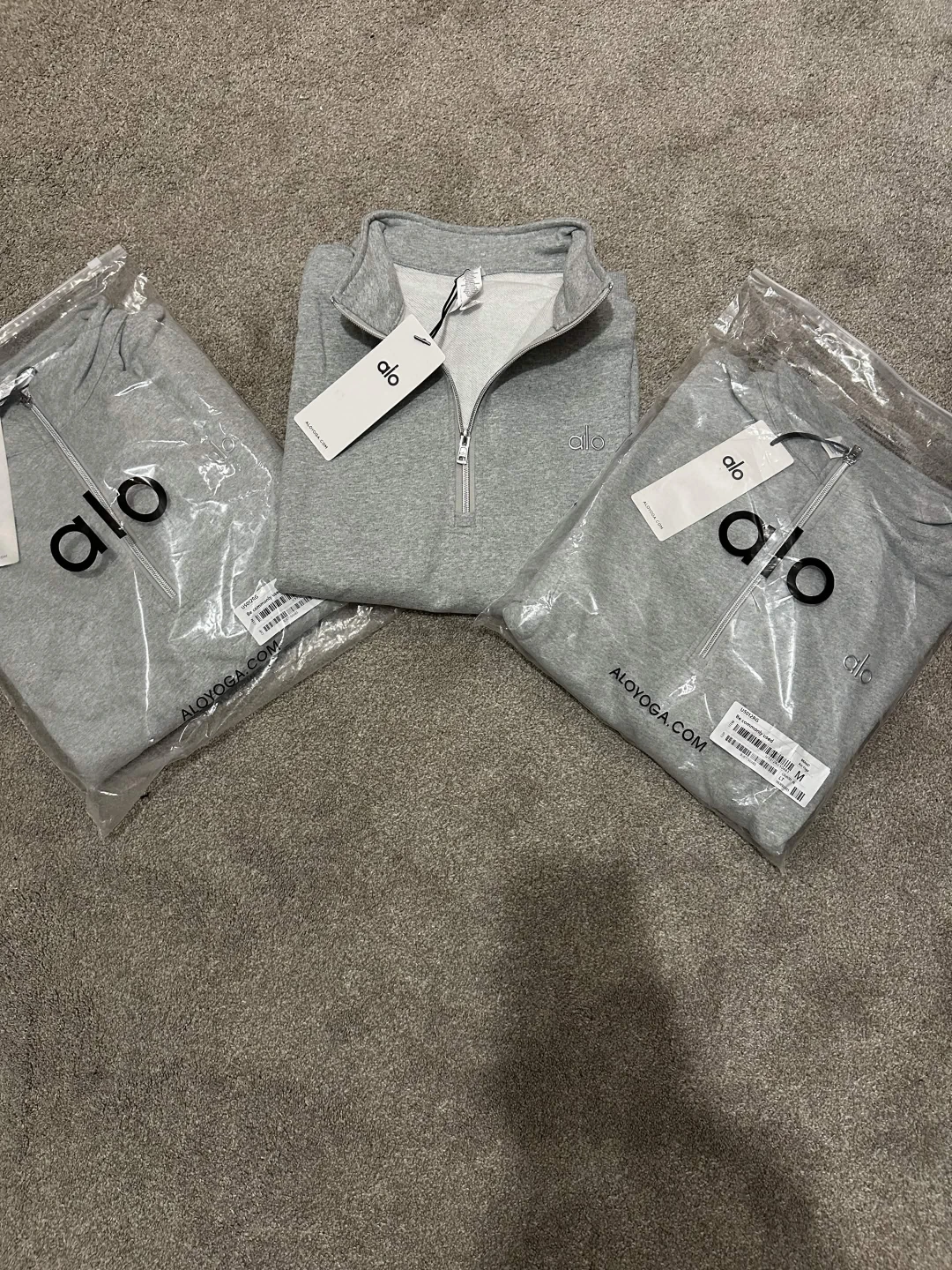 Alo Yoga Grey Half-Zip Pullover