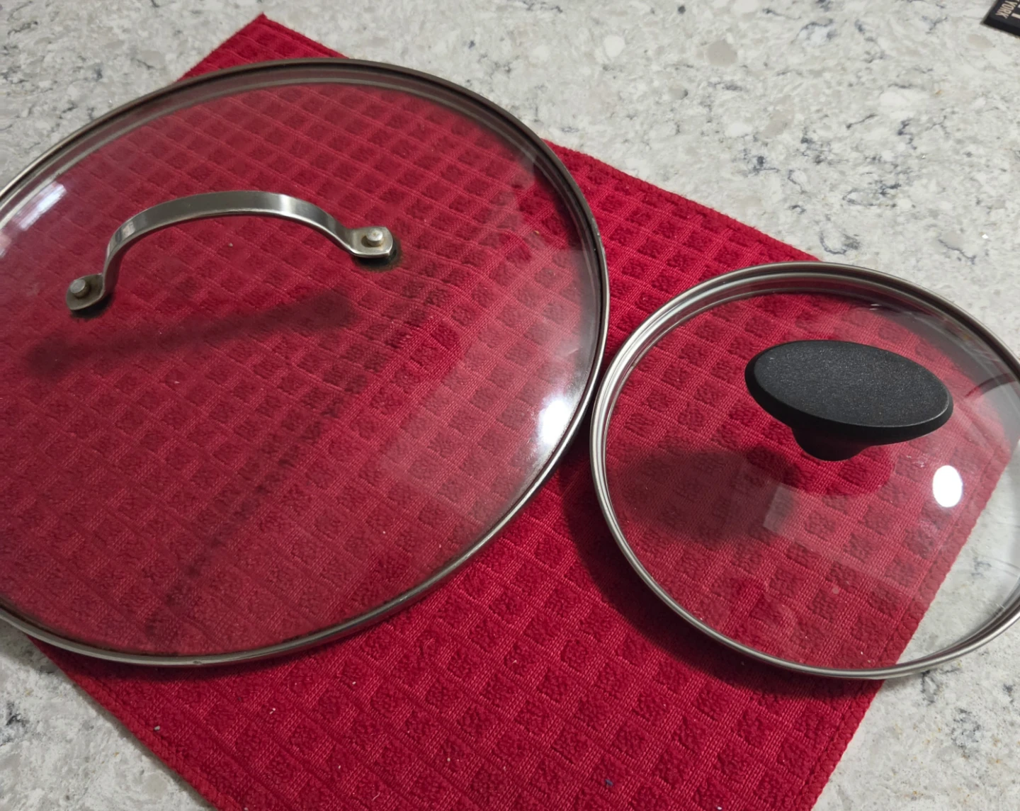 Set of 2 Glass Pot Lids