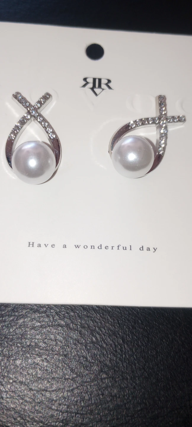 Crystal and Pearl Stud Earrings - photo 2