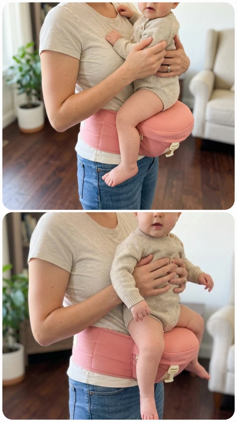 EUC Pink baby hip seat carrier