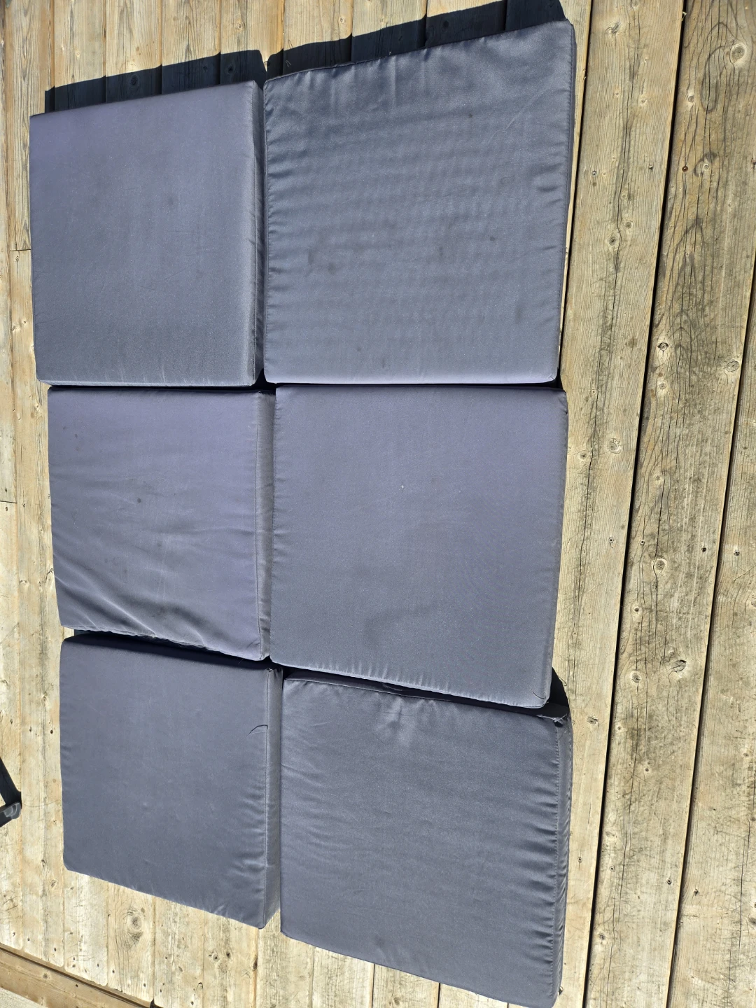 Set of 6 Grey Outdoor Patio Seat Cushions