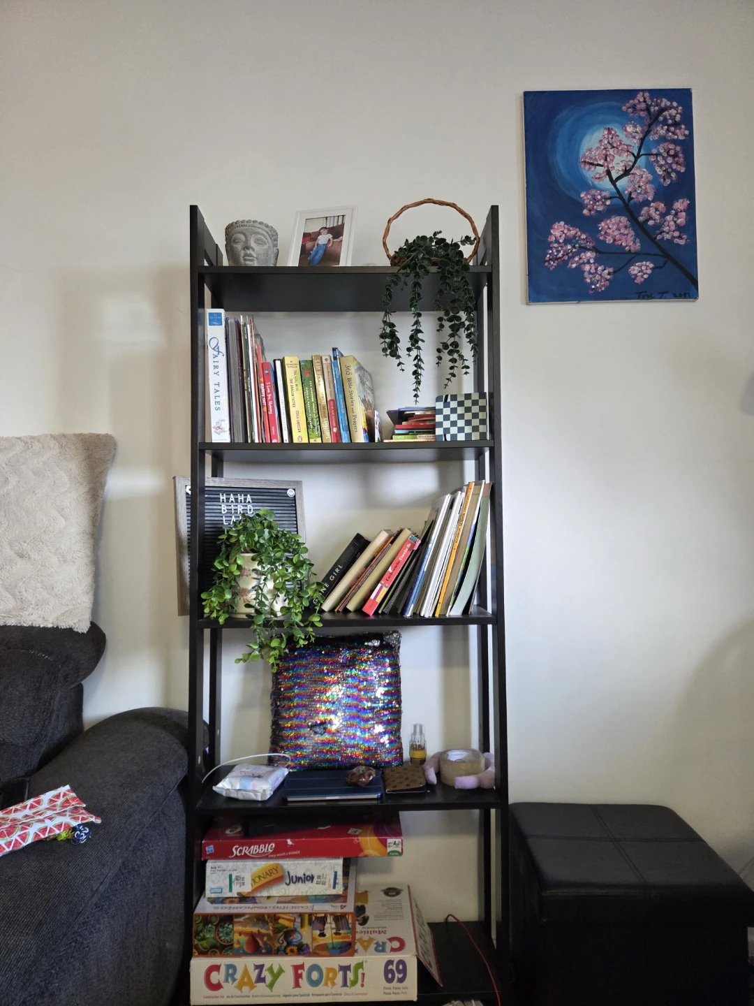 Black 4-Tier Bookshelf