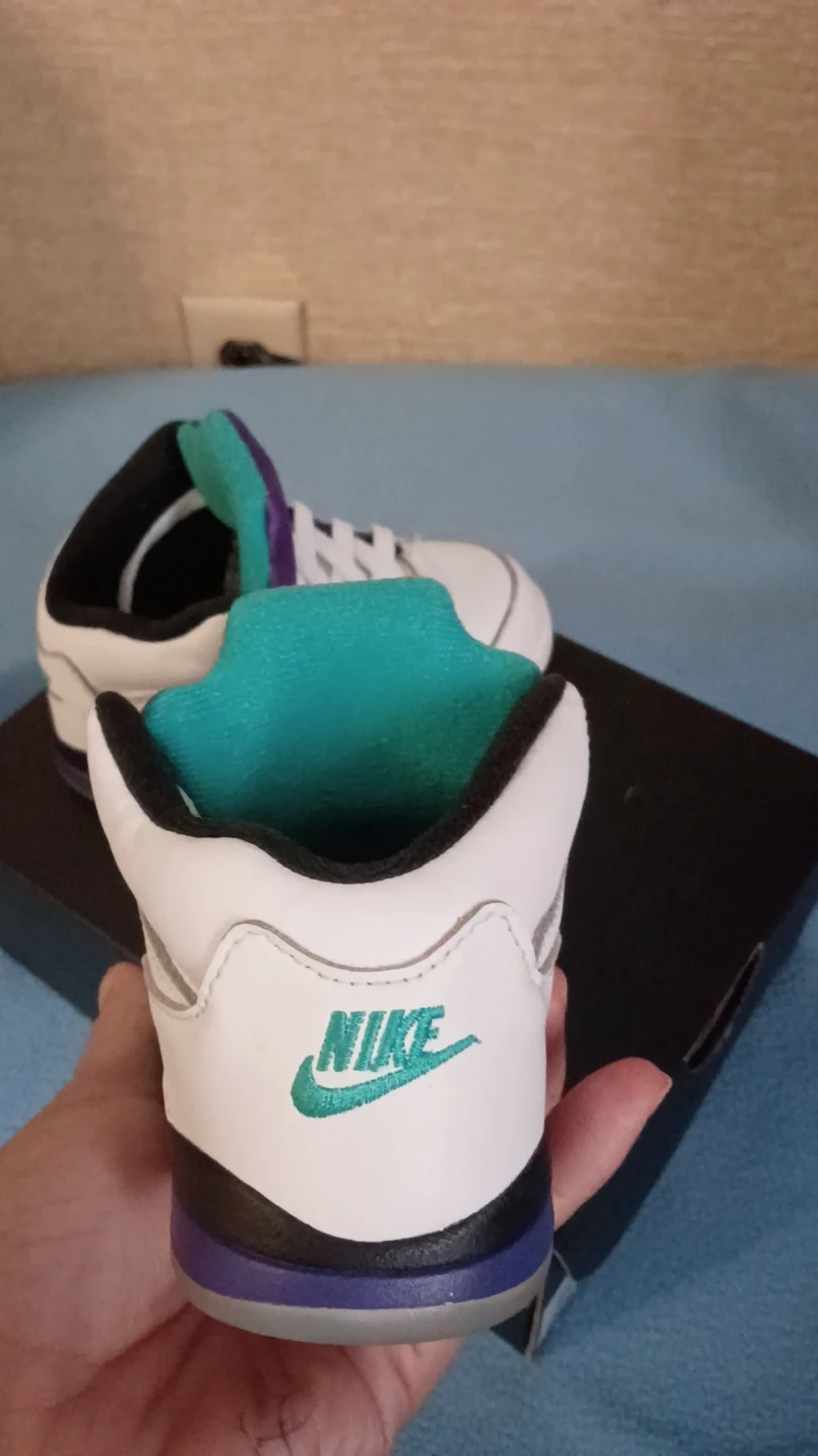 Nike Air Jordan 5 Retro White Purple Teal - photo 2