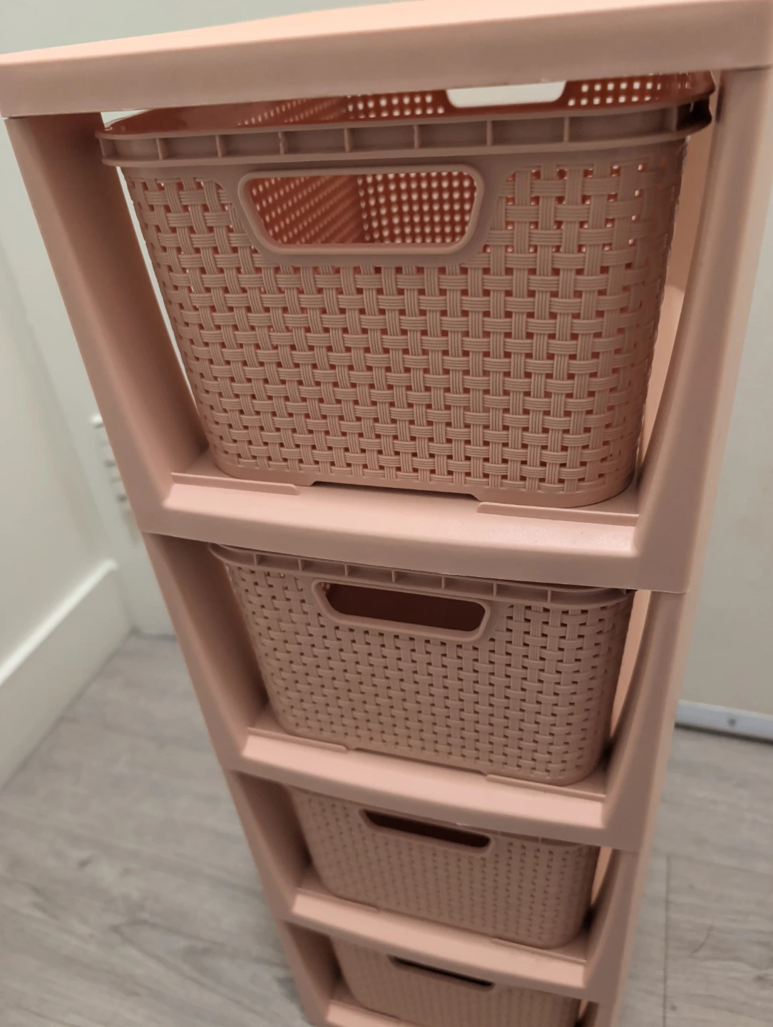 Pink 4-Drawer Plastic Storage Tower - photo 2