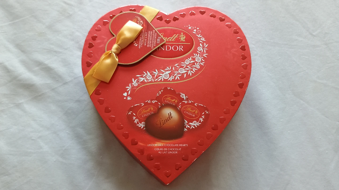 Empty Lindt Lindor Heart-Shaped Chocolate Box
