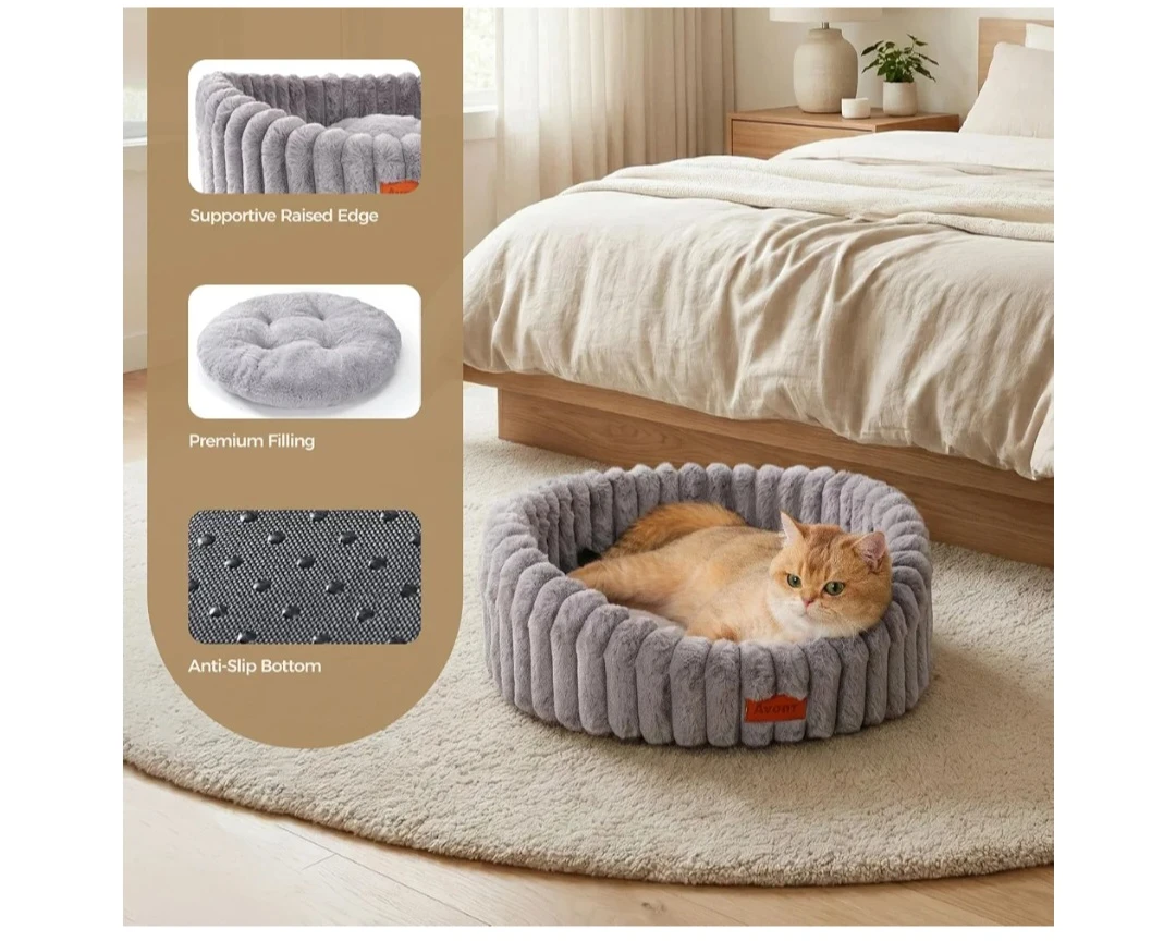 Avont Grey Plush Pet Bed - photo 5