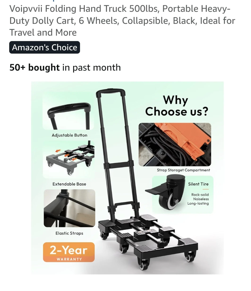 Voipvvii Folding Hand Truck Dolly Cart