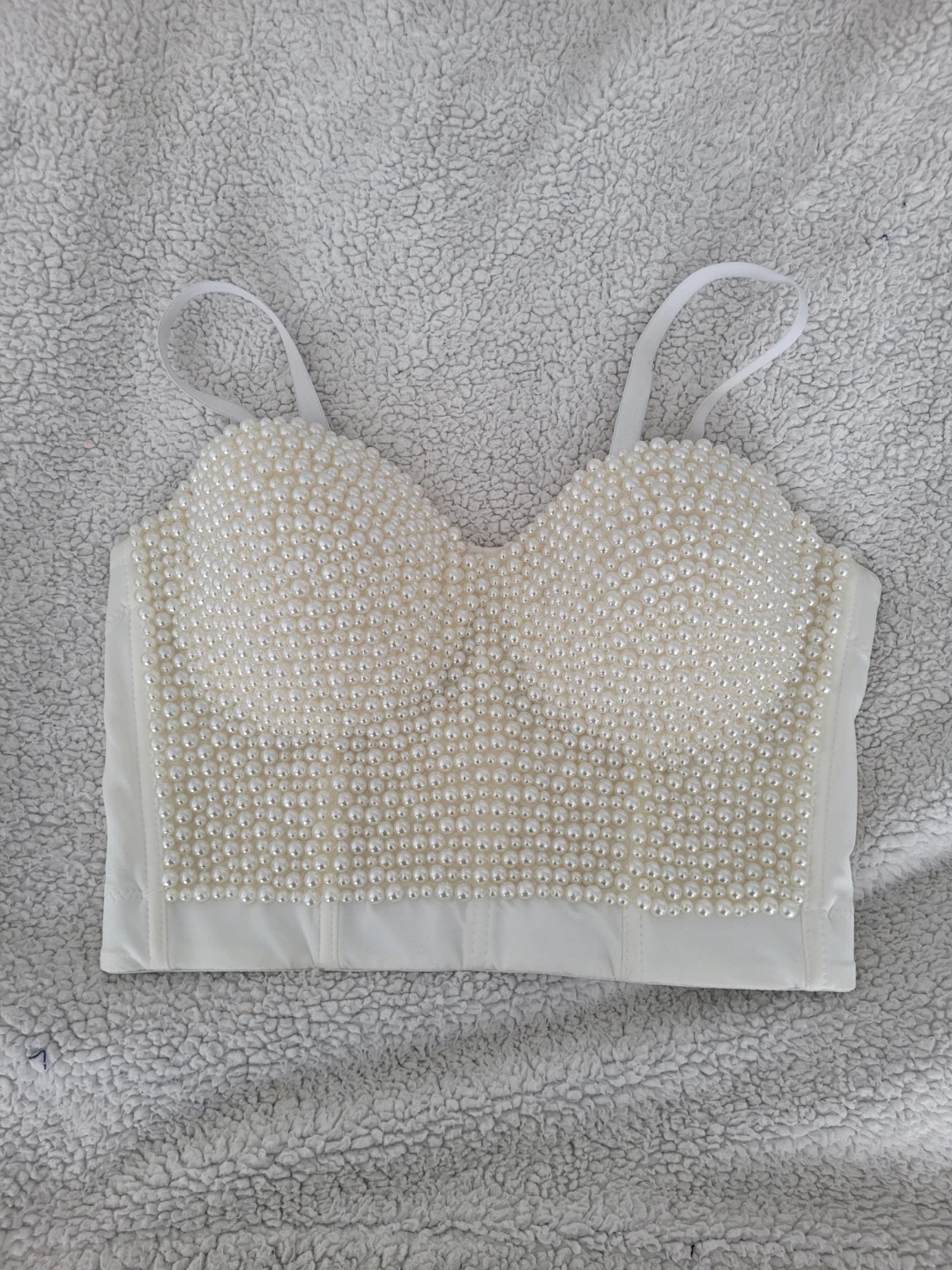 Pearl white bustier