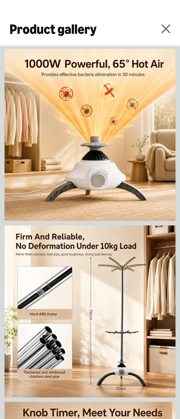 Portable Electric Clothes Dryer Rack - photo 4