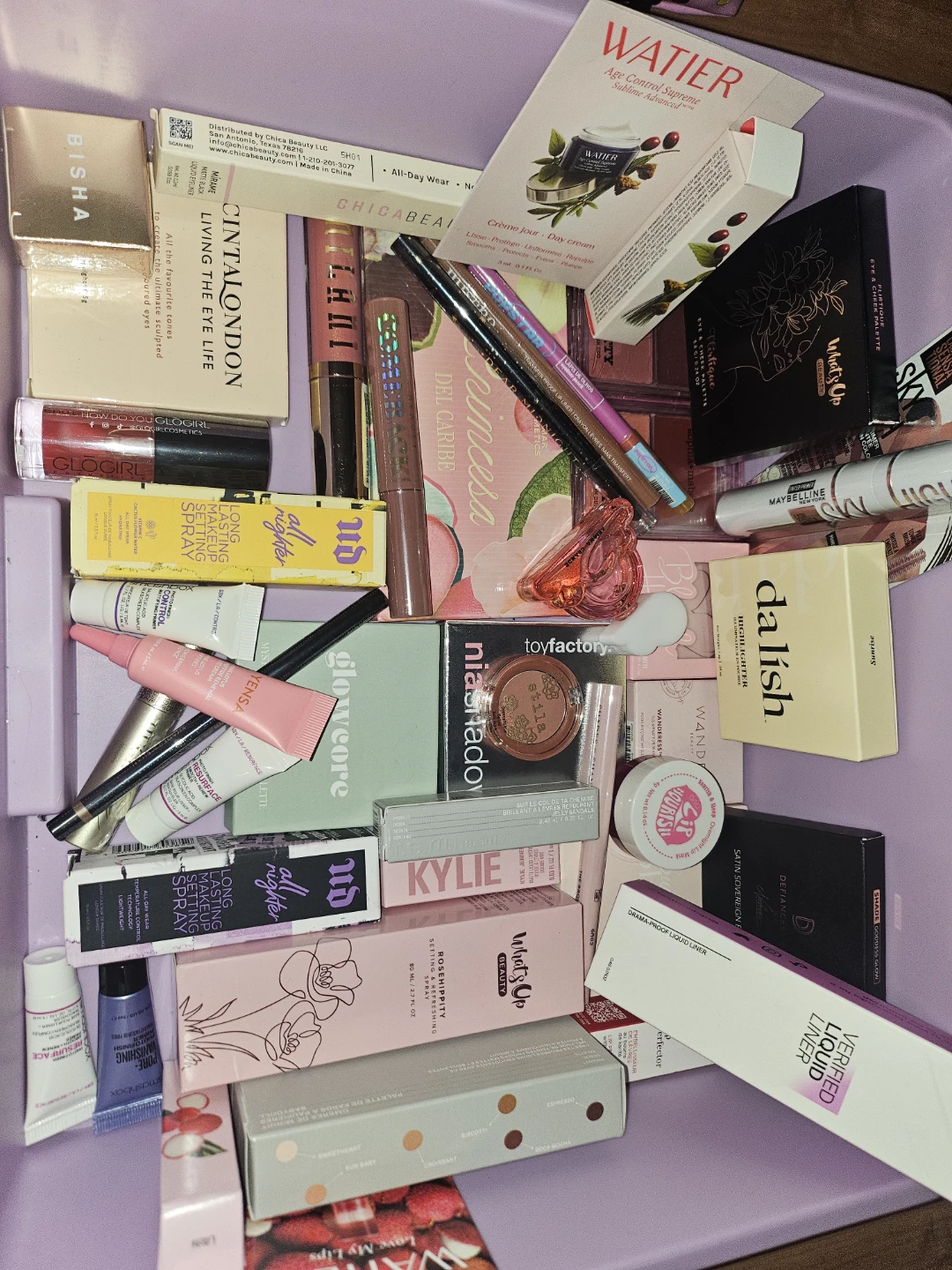 Assorted Beauty Products and Makeup Bags